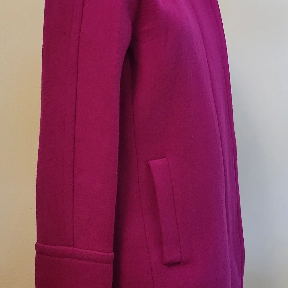 J. Crew Women's Fuchsia Wool Pea Coat 2 NWT - Picture 6 of 6